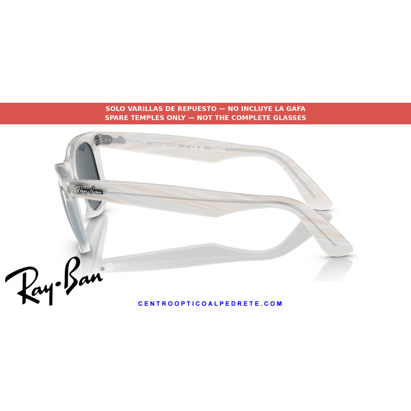 Ray-Ban RB2140 Wayfarer Replacement Temples Photo striped light blue | Alpedrete