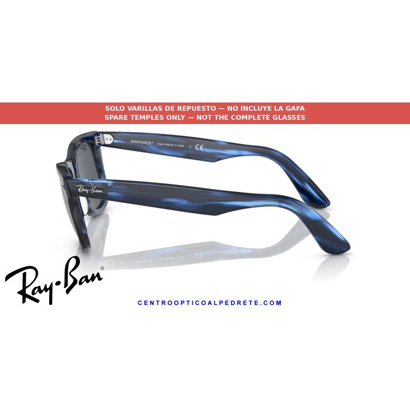 Ray-Ban RB2140 Wayfarer Replacement Temples Striped blue | Alpedrete