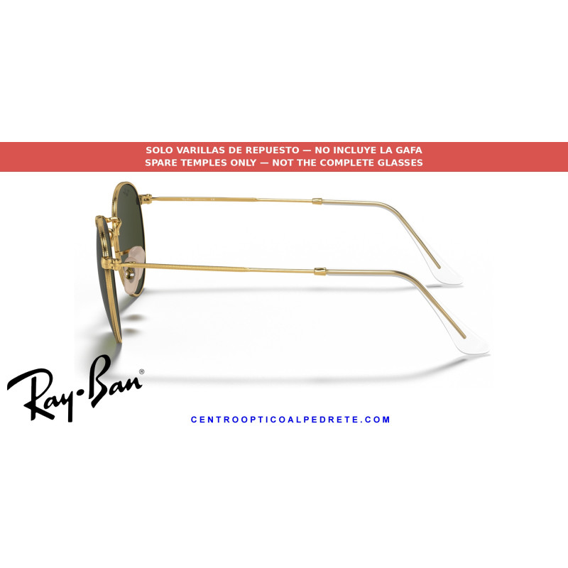 Ray-Ban RB3447 Round Metal Replacement Temples Arista Gold | Alpedrete