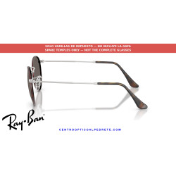 Ray-Ban Round Metal RB3447 Matt Havana On Matt Silver Replacement Temples (9277B1)