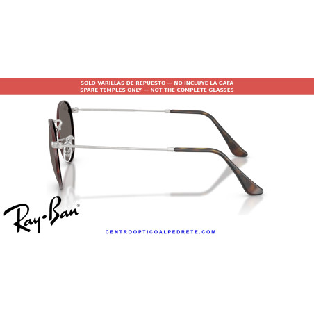 Varillas Ray-Ban Round Metal RB3447 Carey mate sobre plata mate (9277B1) | Alpedrete