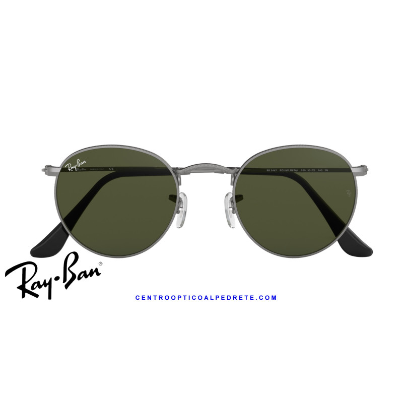Gafas de sol Ray-Ban Round Metal Gunmetal / G-15 Green | Centro Óptico Alpedrete