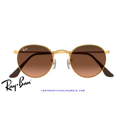 Ray-Ban Round Metal Light Bronze / Pink/Brown Gradient Sunglasses | Centro