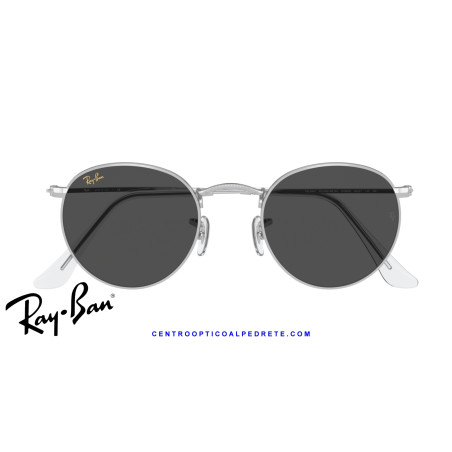 Ray-Ban Round Metal Silver / Dark Grey Sunglasses | Centro Óptico Alpedrete