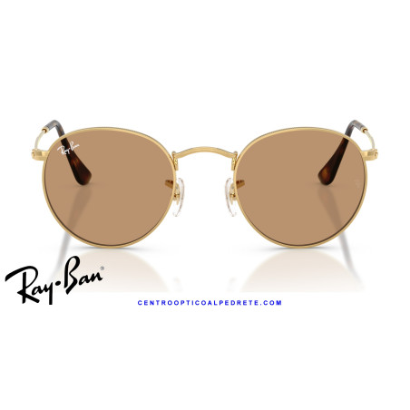 Ray-Ban Round Metal Arista / Brown Sunglasses | Centro Óptico Alpedrete