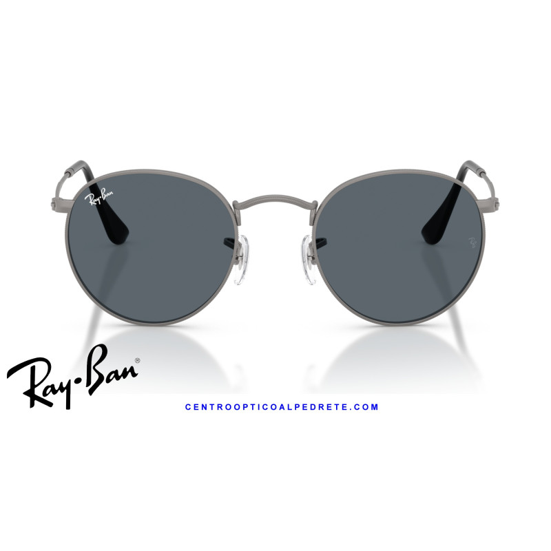 Ray-Ban Round Metal Gunmetal / Blue Sunglasses | Centro Óptico Alpedrete