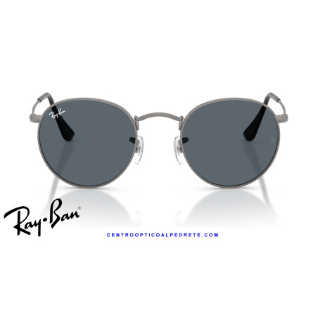 Ray-Ban Round Metal Gunmetal / Blue Sunglasses | Centro Óptico Alpedrete