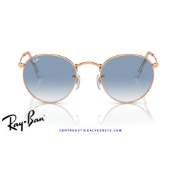 Ray-Ban Round Metal Rose Gold / Clear & Blue Sunglasses | Centro Óptico
