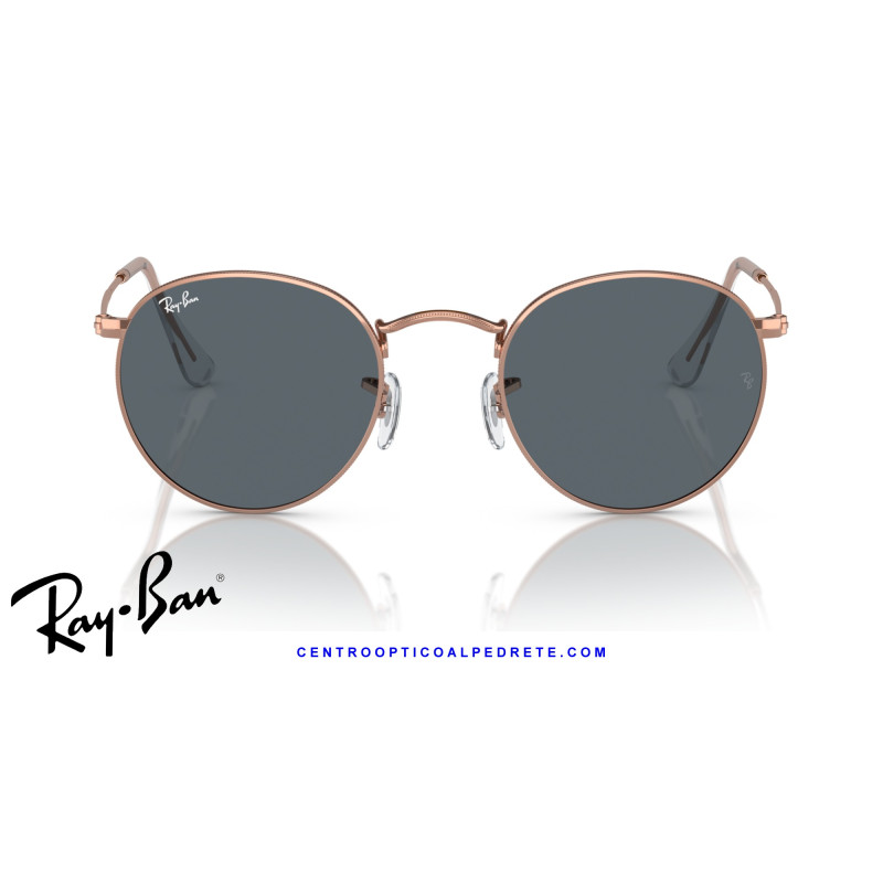 Gafas de sol Ray-Ban Round Metal Rose Gold / Blue | Centro Óptico Alpedrete