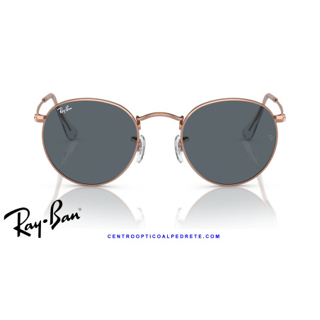 Gafas de sol Ray-Ban Round Metal Rose Gold / Blue | Centro Óptico Alpedrete