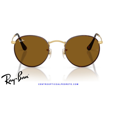 Ray-Ban Round Metal Matt Havana On Matt Arista Gold | Centro Óptico Alpedrete