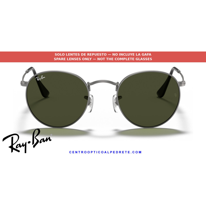 Ray-Ban RB3447 Round Metal Replacement Lenses G-15 Green | Alpedrete