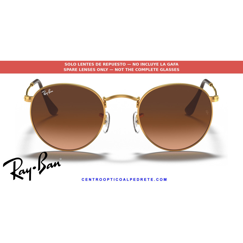 Lentes repuesto Ray-Ban Round Metal RB3447 Rosa/marrón degradado
