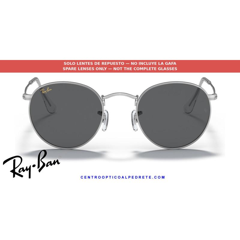 Ray-Ban RB3447 Round Metal Replacement Lenses Dark Grey | Alpedrete