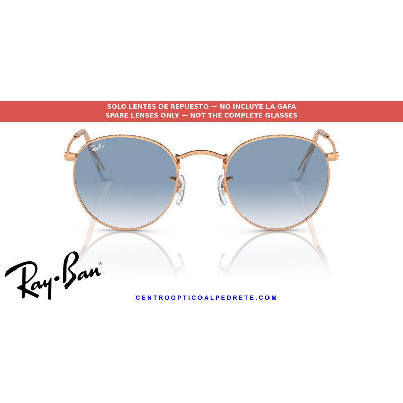 Lentes repuesto Ray-Ban Round Metal RB3447 Transparente y azul