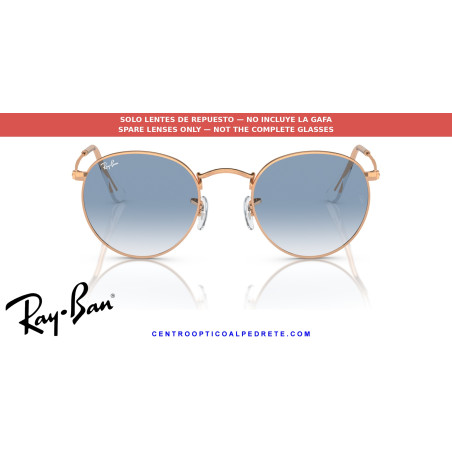 Ray-Ban RB3447 Round Metal Replacement Lenses Clear & Blue | Alpedrete