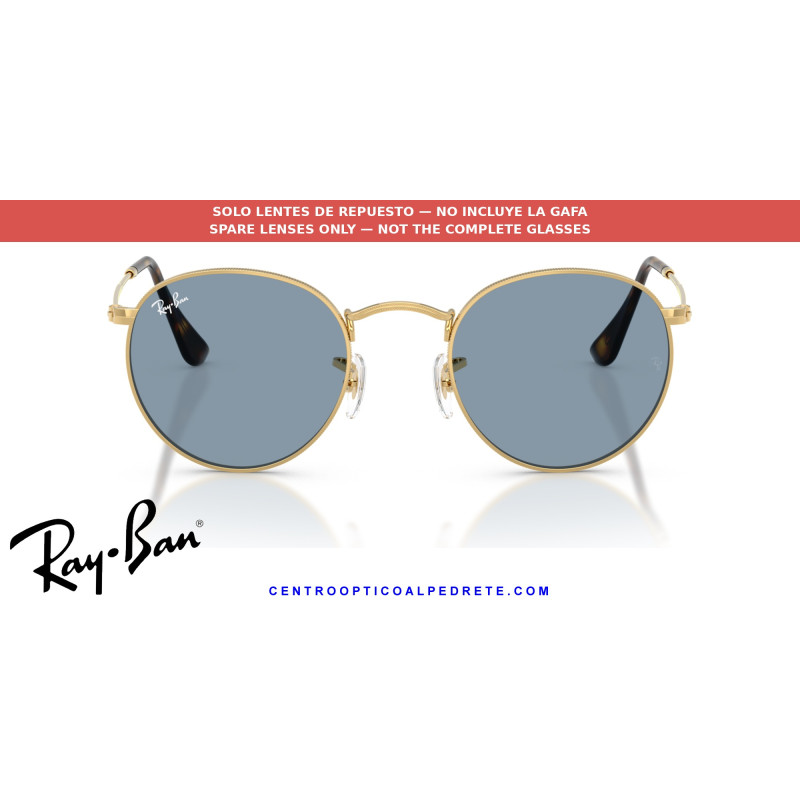 Ray-Ban RB3447 Round Metal Replacement Lenses Blue | Alpedrete