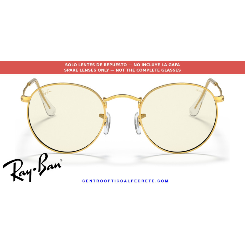 Lentes repuesto Ray-Ban Round Metal RB3447 Transparente fotocromático