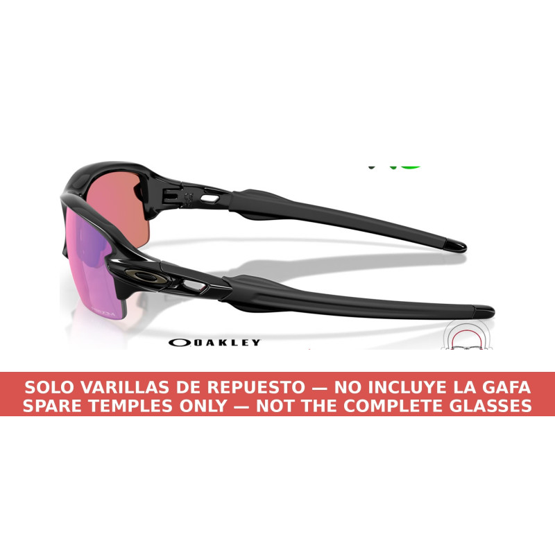 Polished Black Temples Oakley Flak 2.0 S Replacement | COA