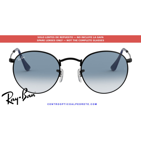 Ray-Ban RB3447 Round Metal Replacement Lenses Light Blue Gradient