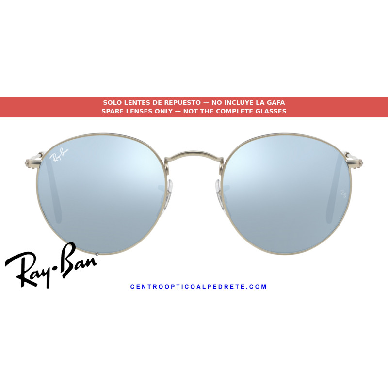 Ray-Ban RB3447 Round Metal Replacement Lenses Grey Silver Mirror