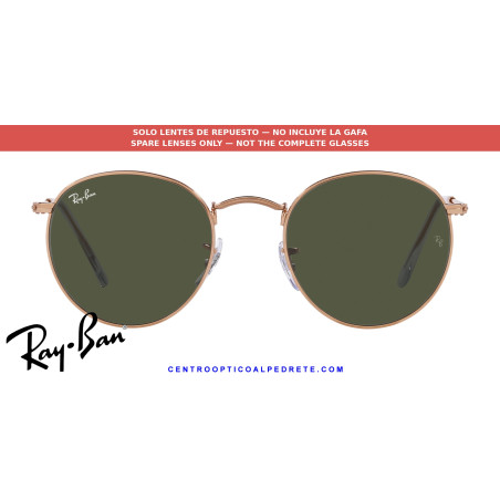 Ray-Ban RB3447 Round Metal Replacement Lenses Green | Alpedrete