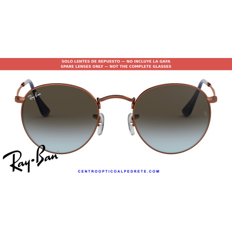 Ray-Ban RB3447 Round Metal Replacement Lenses Blue Gradient Brown