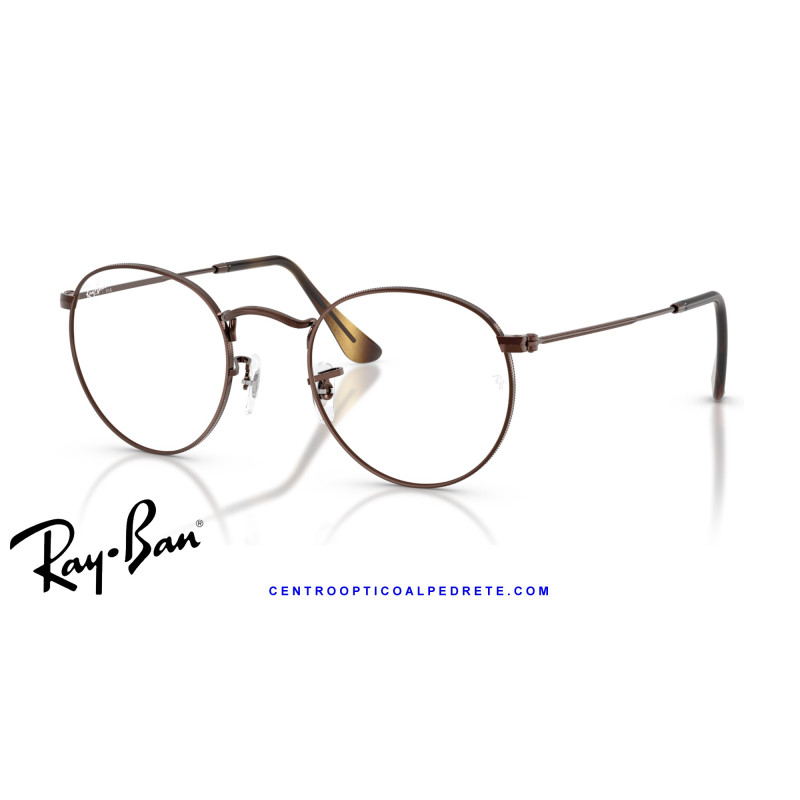 Ray-Ban Round Metal Brown Prescription Glasses (RX3447V 3230)