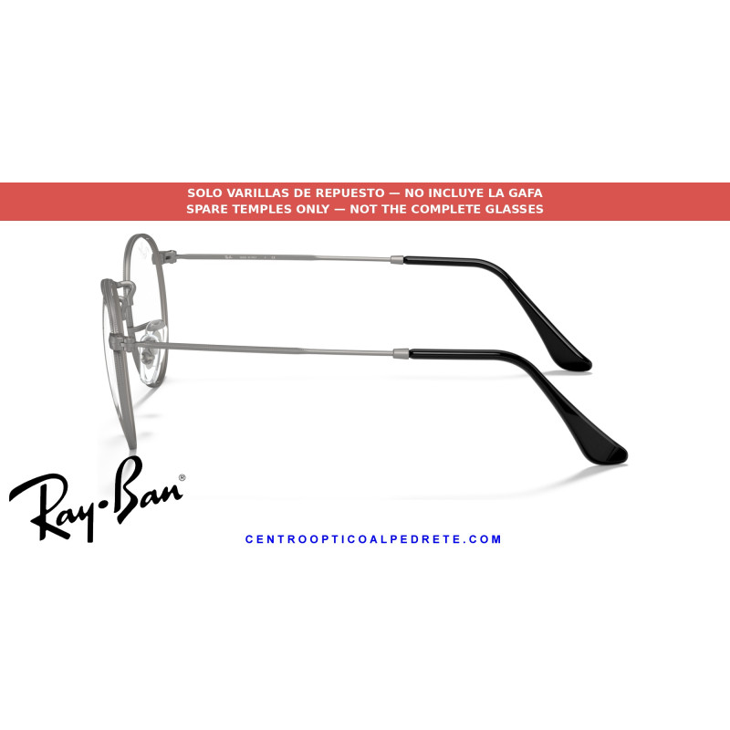 Ray-Ban Round Metal RX3447V Gunmetal Replacement Temples (2620)