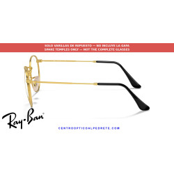 Ray-Ban Round Metal RX3447V Black On Gold Replacement Temples (2991)