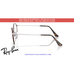 Ray-Ban Round Metal RX3447V Matt Havana On Matt Silver Replacement Temples (3194)