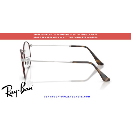 Varillas Ray-Ban Round Metal RX3447V Carey mate sobre plata mate (3194) | Alpedrete