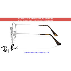 Ray-Ban Round Metal RX3447V Blue On Silver Replacement Temples (2970)