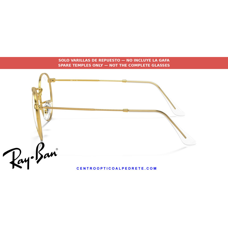Ray-Ban Round Metal RX3447V White Replacement Temples (3104)