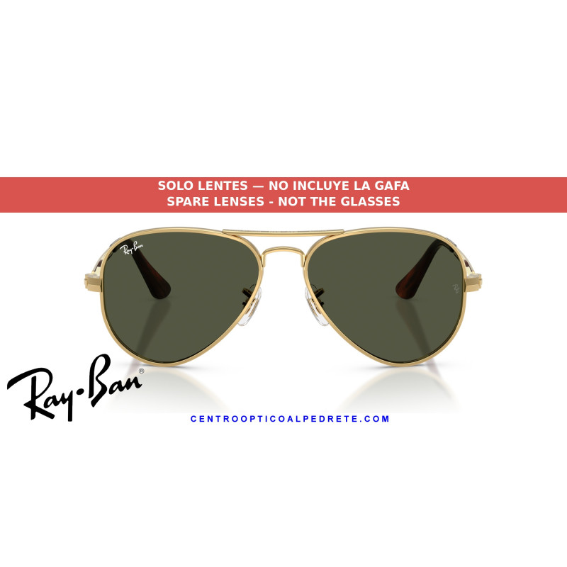 Lentes de repuesto Ray-Ban Aviator Max RB3925 Green | Centro Óptico Alpedrete