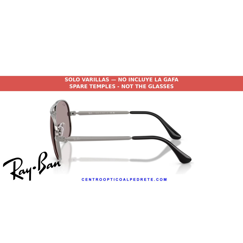 Ray-Ban Aviator Max Gunmetal Replacement Temples (RB3925 004) | Centro Optico Alpedrete