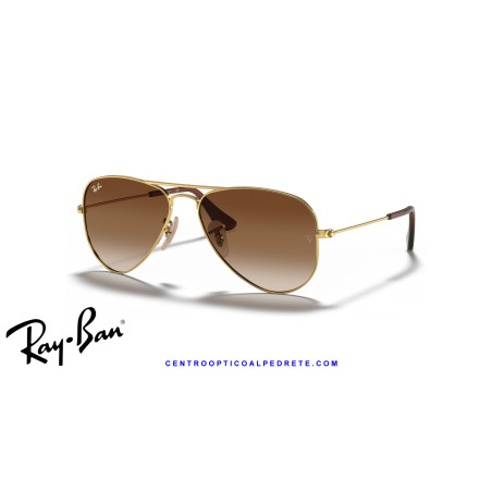 Ray-Ban Junior Aviator Arista Gold Brown Gradient RJ9506S 223/13 | Alpedrete