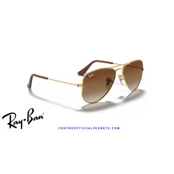 Ray-Ban Junior Aviator Arista Gold Brown Gradient RJ9506S 223/13 | Alpedrete