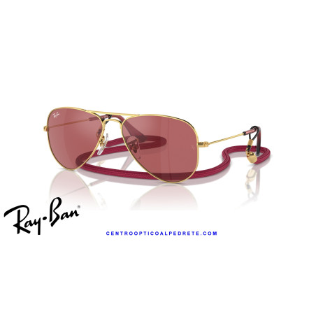 Ray-Ban Junior Aviator Arista Gold Red Hiper 8 Mirror RJ9506S 223/B5 | Alpedrete