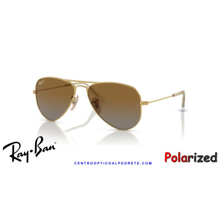 Ray-Ban Junior Aviator Arista Gold Brown Polarized RJ9506S 223/T5 | Alpedrete