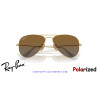 Ray-Ban Junior Aviator Arista Gold Brown Polarized RJ9506S 223/T5 | Alpedrete