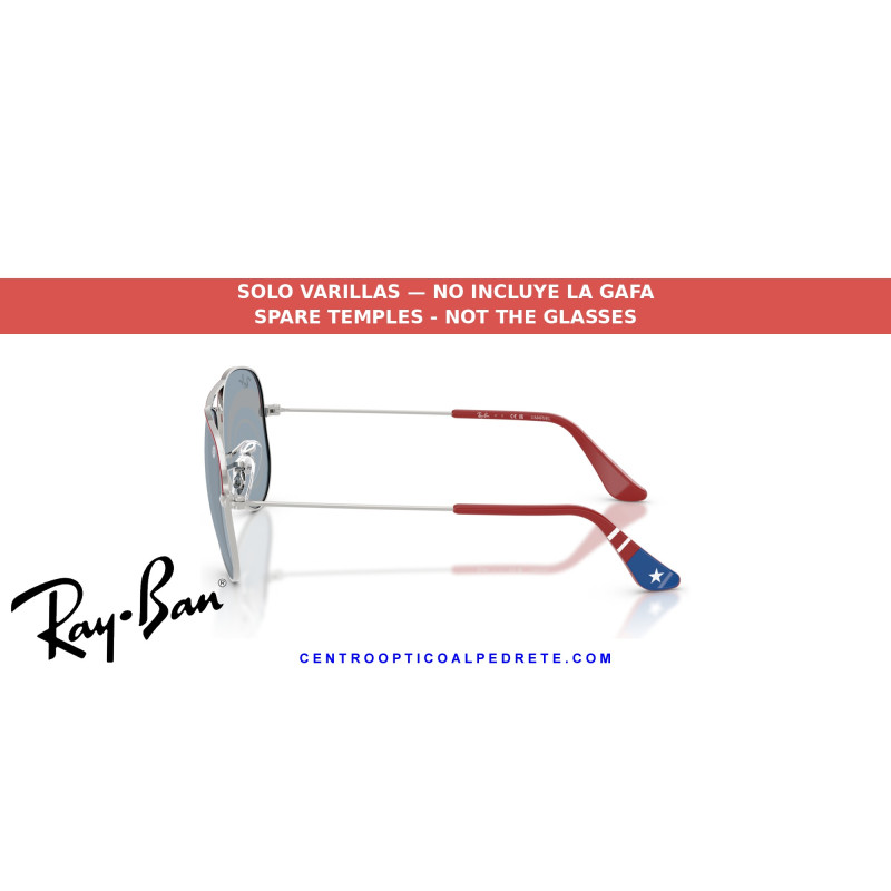 Varillas repuesto Ray-Ban RJ9506S 305/U3 Silver with top red | Alpedrete