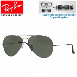 Ray-Ban Aviator Large RB3025 GunMetal / Grey Green (W0879)