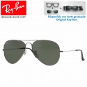 Ray-Ban Aviator Large RB3025 GunMetal / Grey Green (W0879)