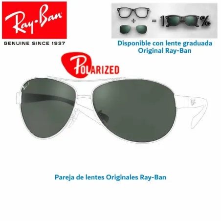 Lentes de repuesto Ray-Ban Aviator Large Metal / Lente Green Polarized (RB3025-001/58)