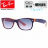 Ray-Ban New WayFarer Top Blue Orange / Crystal Gradient Light Blue (RB2132/789-3F)
