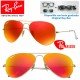 Ray-Ban Aviator Large Matte Gold / Brown Mirror Red Polarized (RB3025-112/4D)