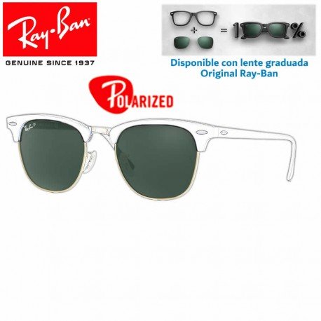 Lentes de repuesto Ray-Ban New ClubMaster Lente Green Polarized (RB3016-901/58)