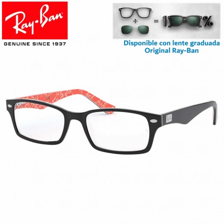 Gafas para graduado Ray-Ban Top Black on Texture Red (RX5206-2479)