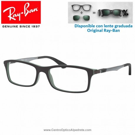Ray-Ban Top Black On Green Graduate Glasses (RX7017-5197)